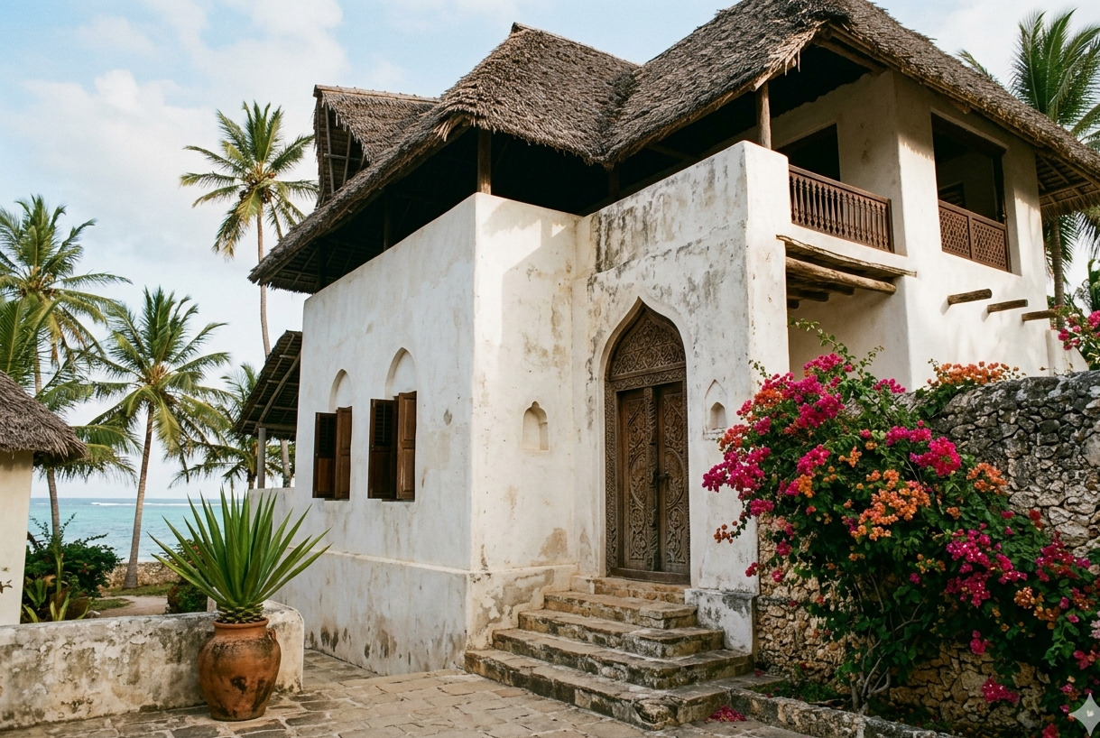 Coastal villa finished in Cloud Paints, Lamu