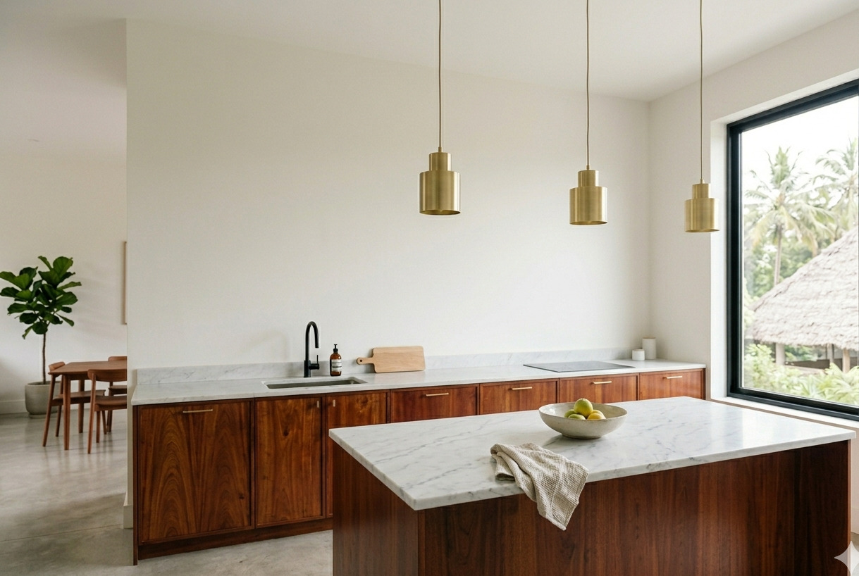 A clean white kitchen interior
